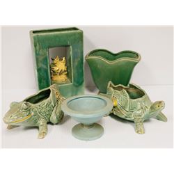 ASSORTED GREEN MCCOY USA POTTERY
