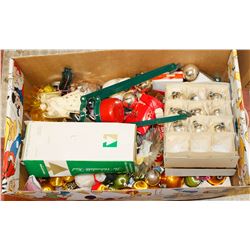LARGE BOX OF ASSORTED VINTAGE CHRISTMAS ORNAMENTS