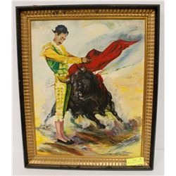 1966 BULLFIGHTER PAINTING, OIL ON CANVAS SIGNED