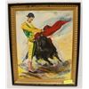 Image 1 : 1966 BULLFIGHTER PAINTING, OIL ON CANVAS SIGNED