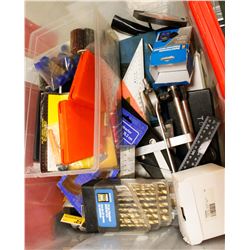 BIN OF ASSORTED NEW AND USED TOOLS