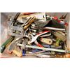Image 1 : BIN OF ASSORTED TOOLS PLIERS SCREWDRIVERS AND MORE