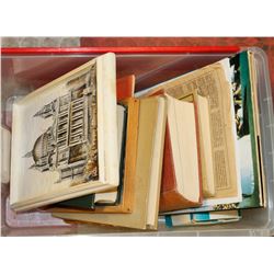 BOX OF ASSORTED VINTAGE BOOKS MUSIC ETC