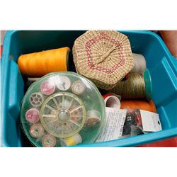 TUB OF ASSORTED SEWING NOTIONS