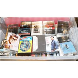 BIN OF ASSORTED ROCK CASSETTE TAPES