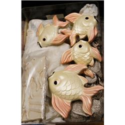 ASSORTED CHALK WARE PLAQUES ANIMALS 1950S