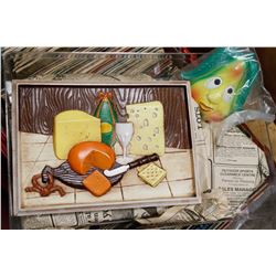 1950S CHALK-WARE PLAQUES FRUITS AND VEGETABLES