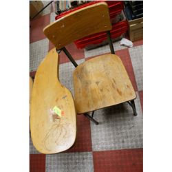 1950S WOODEN SCHOOL DESK
