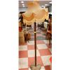 Image 1 : ANTIQUE WOODEN POLE LAMP WITH SHADE. 72" TALL