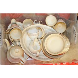 SET OF ROYAL KNIGHT STAFFORDSHIRE DISHES, TEA POT