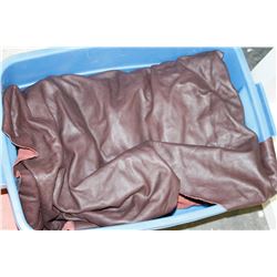 LARGE BROWN TANNED LEATHER HIDE FOR UPHOLSTERY