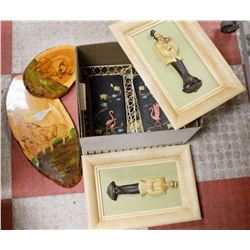 BOX OF ASSORTED VINTAGE WALL PLAQUES