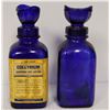Image 1 : PAIR OF ANTIQUE EYE LOTION BLUE GLASS BOTTLES