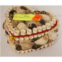 SHELL APPLIQUÉ HEART CURIO BOX