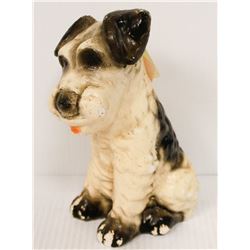 1940S CHALK WARE DOG. 8" TALL