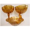 Image 1 : LOT OF DECORATIVE AMBER GLASS WARE