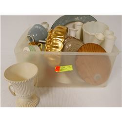 BIN OF ASSORTED ESTATE COLLECTIBLES