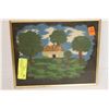 Image 1 : VINTAGE NEEDLEPOINT FARM SCENE FRAMED. 10X 8