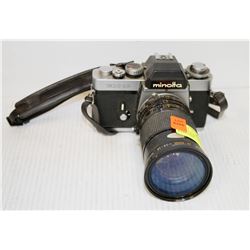 MINOLTA XE 5 35 MM CAMERA WITH 85MM LENS