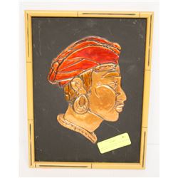 ORIGINAL COPPER PICTURE OF MAN IN PROFILE AFRICAN