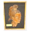 Image 1 : ORIGINAL COPPER PICTURE OF LADY IN PROFILE