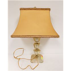 1970S GLASS BASED ART DESIGN LAMP. 23" TALL