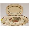 Image 1 : PAIR OF TURKEY PLATTERS, ONE IS STAFFORDSHIRE