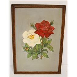 ORIGINAL FLOWERS PAINTING OIL ON BOARD. 12 X 16