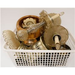 BIN OF ASSORTED HOUSEHOLD GLASSWARES