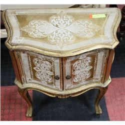 GOLD PAINTED SIDE CABINET 24 X 13 X 26