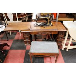 EGYPTIAN THEMED SINGER TREADLE SEWING MACHINE