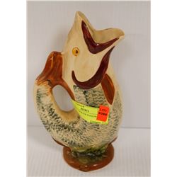 ANTIQUE SHORTER ENGLISH FISH VASE