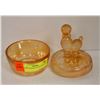 Image 1 : ANTIQUE POODLE GLASS DISH WITH LID