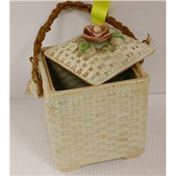 VINTAGE JAPANESE CHINA WOVEN BASKET