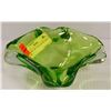 Image 1 : MURANO ART GLASS BLOWN GREEN DISH