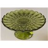 Image 1 : VINTAGE GREEN CUT GLASS CAKE TRAY