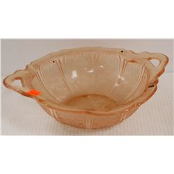 PINK CUT DECORATIVE GLASS BOWL