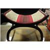 Image 1 : ANTIQUE ASIAN STYLE STOOL FLORAL UPHOLSTERY