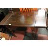 Image 2 : VINTAGE SOLID WOOD DROP LEAF TABLE 26 X 32 X 30