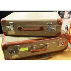 MATCHING PAIR 1950S SUITCASES BROWN