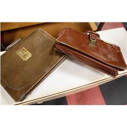PAIR OF VINTAGE LEATHER SACHEL BRIEFCASES