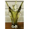 Image 1 : 1950S CHALET ART GLASS VASE GREEN 16 INCH TALL