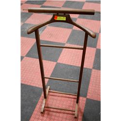 VINTAGE WOODEN MENS SUIT WARDROBE RACK