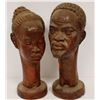 Image 1 : 1960S CERAMIC CAST AFRICAN HEADS MALE AND FEMALE