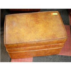 VINTAGE RECORD STORAGE STOOL UPHOLSTERED