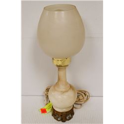 VINTAGE MARBLE TABLE LAMP 14 INCH TALL