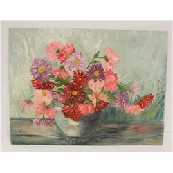 1967 PAINTING TITLED ASTERS BY MABS BROOKS 18 X 24