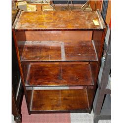 SOLID WOOD BOOK SHELF WITH 3 SHELVES 22 X 10 X 35