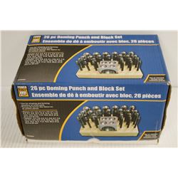 26 PIECE DOMING PUNCH AND BLOCK SET IN BOX