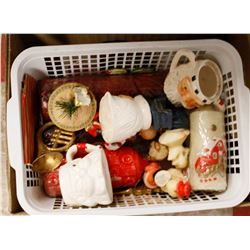 BOX OF VINTAGE CHRISTMAS ORNAMENTS